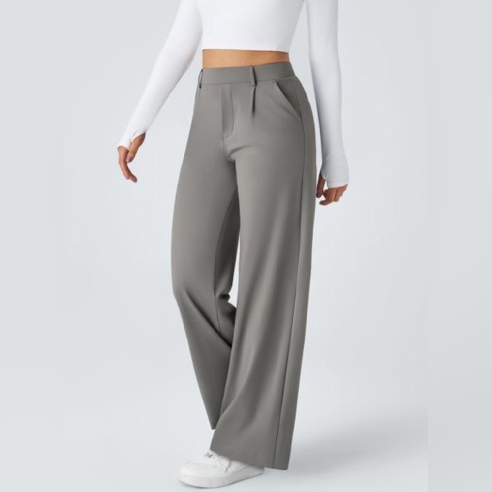 HALARA Gray Wide-Leg Trousers